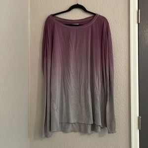 Lou & Grey Ombre Lavender to Light Gray Long Sleeve Top